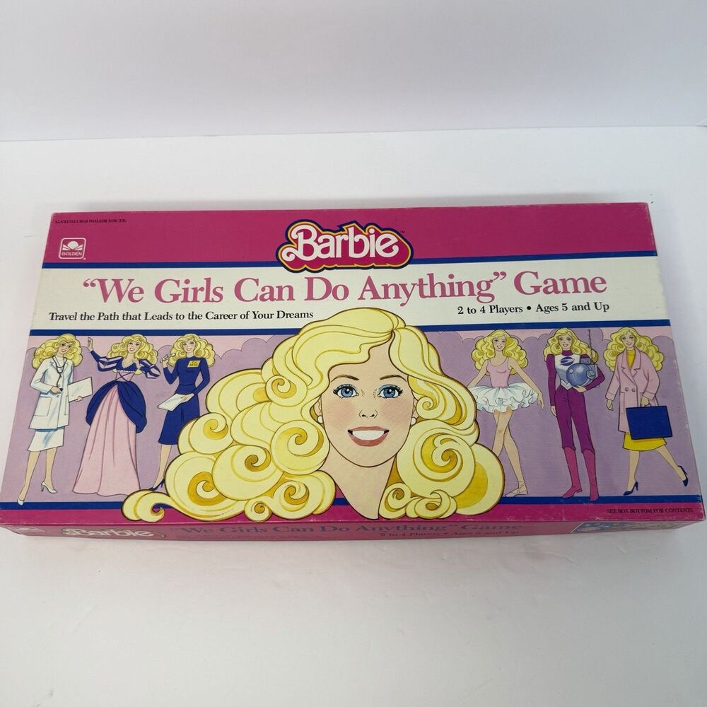 Vintage 1986 Barbie We Girls Can Do Anything Board Game Golden Near Complete